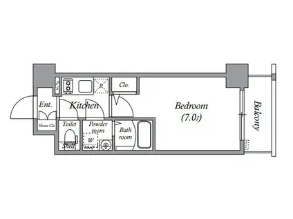 エスリード大阪クレストコート(1K/4階)の間取り写真