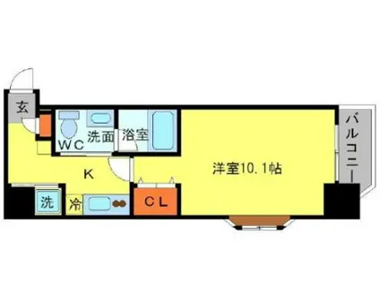 アーデン土佐堀(1K/7階)の間取り写真