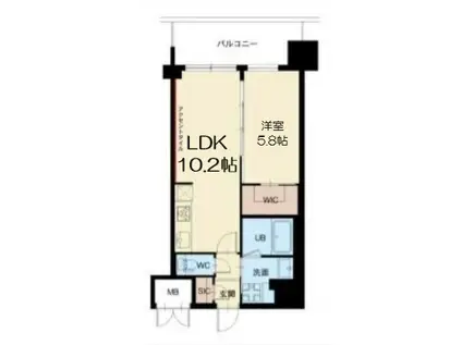 グランカーサ新大阪サウス(1LDK/5階)の間取り写真