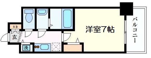 プレサンス水都OKAWA(1K/5階)の間取り写真