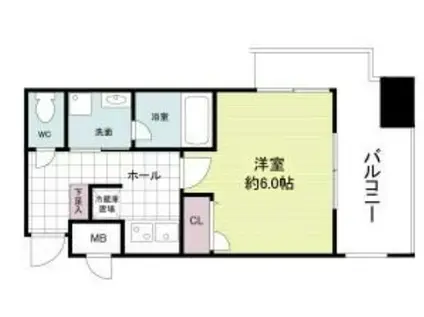 ISM谷町六丁目(1K/5階)の間取り写真