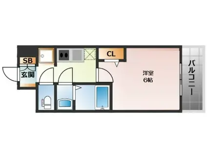 ファステート難波ヴィラント(1K/7階)の間取り写真