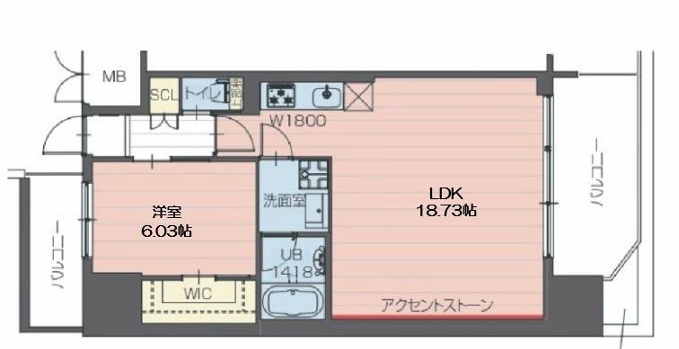 プレジオ新大阪EURO(1LDK/9階)の間取り写真
