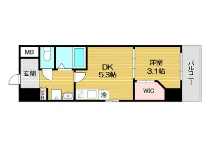 SERENITE-04(1DK/7階)の間取り写真