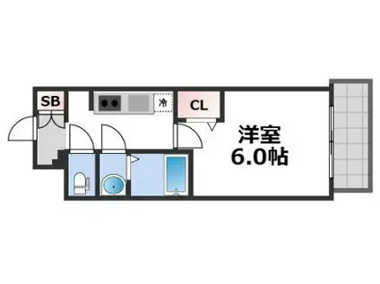 プレサンス難波デヴァンテ(1LDK/3階)の間取り写真