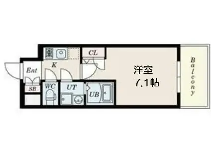 S-FORT大正リヴィエール(1K/4階)の間取り写真