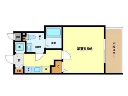 エスリード阿波座ノースプレイス(1K/13階)の間取り写真