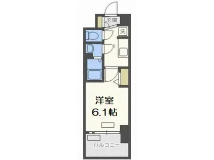 プレサンス塚本駅前(1K/5階)の間取り写真