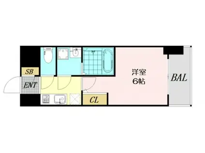 エスリードレジデンス梅田フロント(1K/12階)の間取り写真