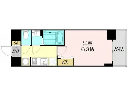 プレサンス堺筋本町ディスティニー(1K/7階)の間取り写真