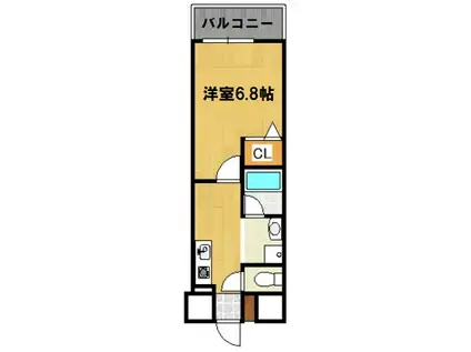 サウスヒルズ難波Ⅲ番館(1K/6階)の間取り写真