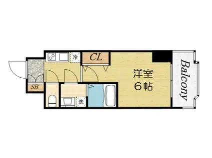 レオンコンフォート難波クレア(1K/14階)の間取り写真