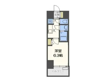 プレサンス大阪ゲートシティ(1K/2階)の間取り写真