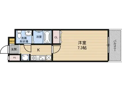 セイワパレス 堂島シティ(1K/9階)の間取り写真