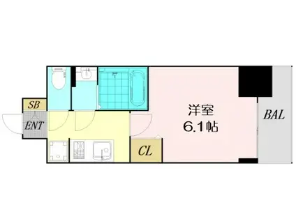 ファステート大正駅前トロフィ(1K/7階)の間取り写真