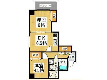 CITY SPIRE難波プレミア(2DK/10階)の間取り写真