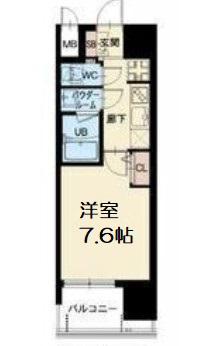 スプランディッド中之島DUE(1K/10階)の間取り写真