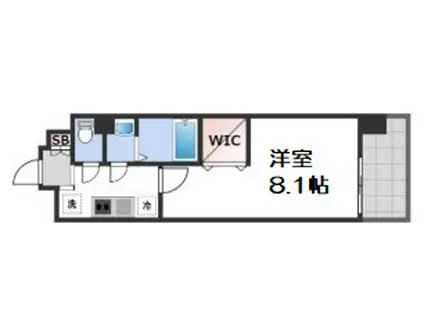 LUXE難波南(1K/14階)の間取り写真