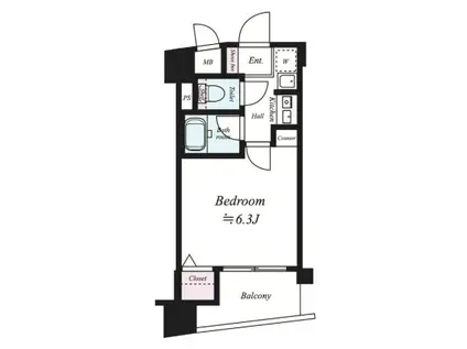 エイペックス大手通(1K/6階)の間取り写真