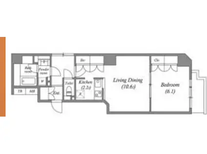 南堀江アパートメントグランデ(1LDK/11階)の間取り写真