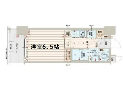 アスヴェル阿波座BLUE EARTH(1K/9階)の間取り写真