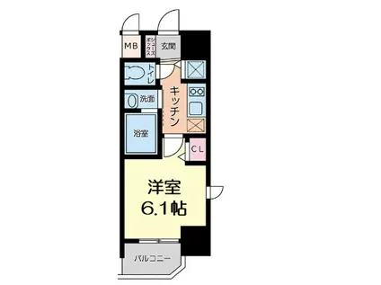 LIVECASA本町(1K/13階)の間取り写真