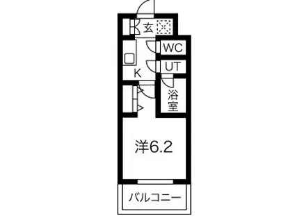 スプランディッド難波(1K/9階)の間取り写真