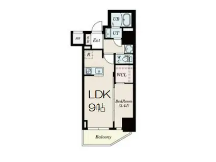 セレニテ本町リアン(1LDK/3階)の間取り写真