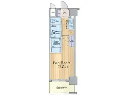 ミュプレ北浜(1K/3階)の間取り写真