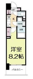 セレニテ心斎橋グランデ(1K/8階)の間取り写真
