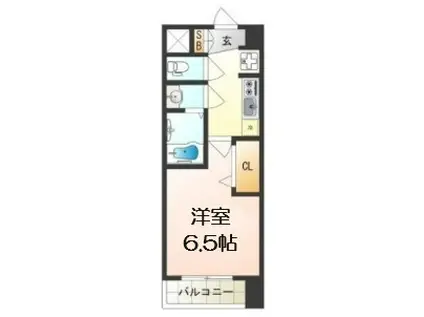 アドバンス大阪ブリアント(1K/13階)の間取り写真