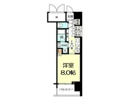 アンビエンテ四ツ橋(1K/9階)の間取り写真