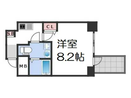 エグゼ難波南Ⅵ(1K/6階)の間取り写真