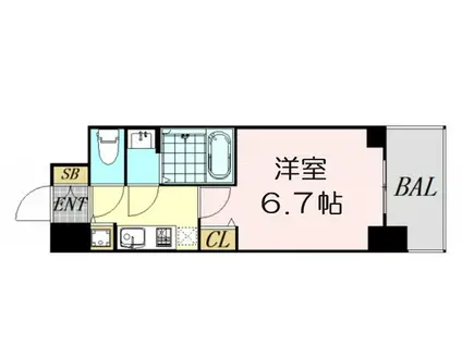 プレサンス塚本グランゲート(1K/5階)の間取り写真