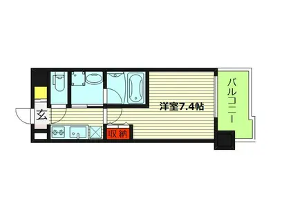 スプランディッド野江(1K/4階)の間取り写真