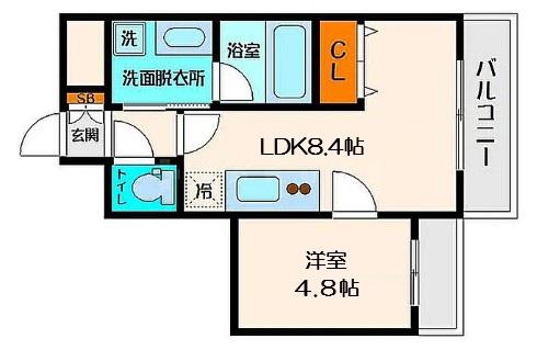 プレジオ都島(1LDK/3階)の間取り写真