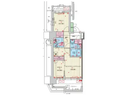 ファーストフィオーレ難波南アルマ(2LDK/12階)の間取り写真
