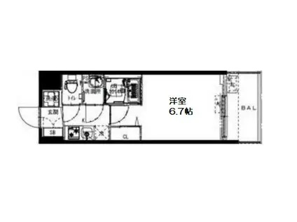 フォーリアライズ福島ルノン(1K/8階)の間取り写真