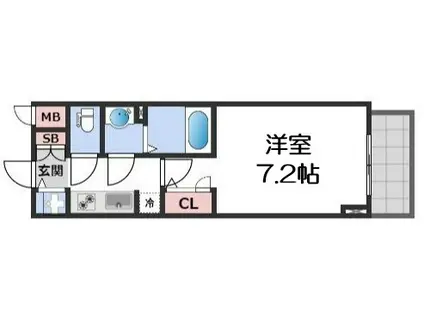S-RESIDENCE堺筋本町DEUX(1K/10階)の間取り写真