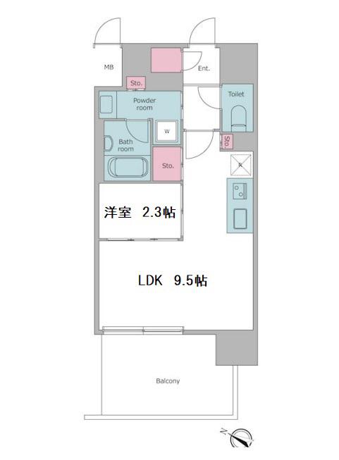 J.GRAN COURT京町堀(1LDK/8階)の間取り写真