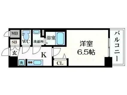 プレサンスOSAKA DOMECITYスクエア(1K/3階)の間取り写真