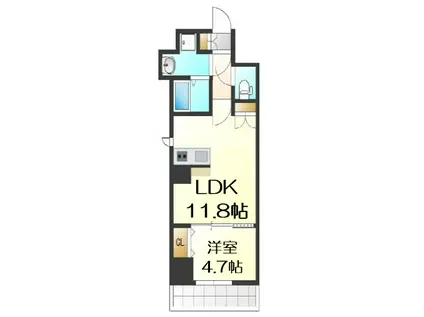 L-IDEA OTEMAE(1LDK/11階)の間取り写真