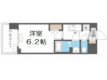 エステムコート四天王寺夕陽丘Ⅱ(1K/5階)の間取り写真
