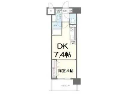 シャイニング福島離宮(1DK/8階)の間取り写真