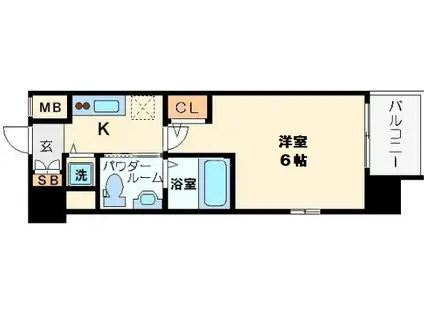 エスリード新大阪ノース(1K/11階)の間取り写真