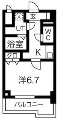 S-RESIDENCE 難波 VIALE(1K/4階)の間取り写真