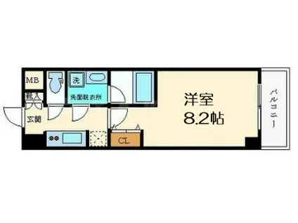 FORTUNEY大手前(1K/10階)の間取り写真