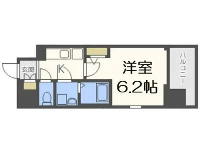 エスリード本町靭公園レジデンス(1K/5階)の間取り写真