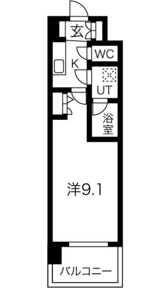 スプランディッドⅠ(1K/8階)の間取り写真