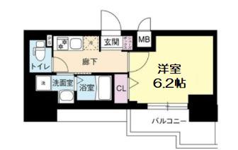 DIMUS新大阪(1K/9階)の間取り写真